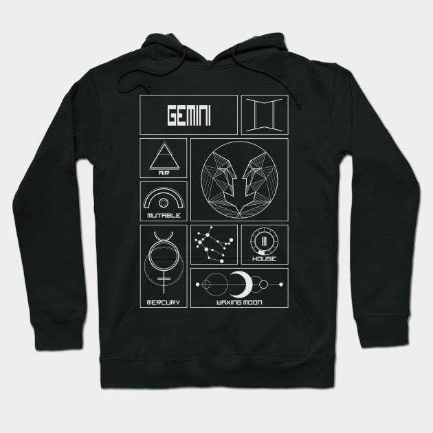 Gemini Profile - Astrology Signs Hoodie by alcateiaart